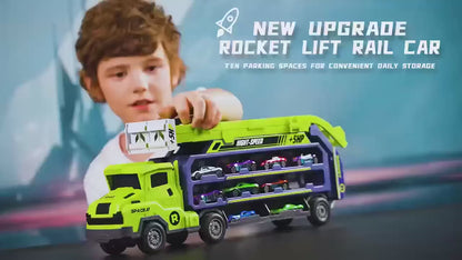 Transport Truck Toys: Rocket Lift Racing Car Christmas Gift