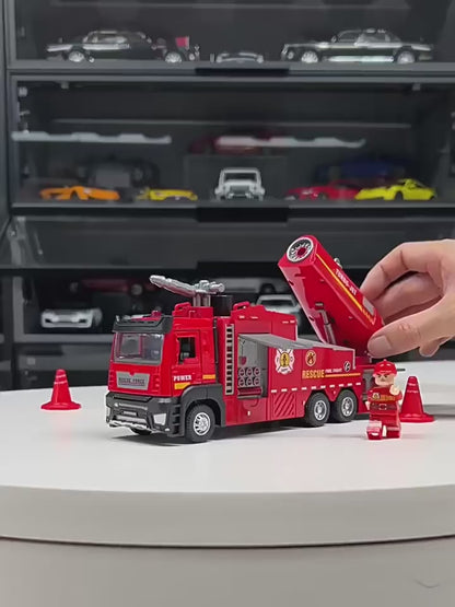 Fire Truck Model Toy: Ladder, Sound & Light Features